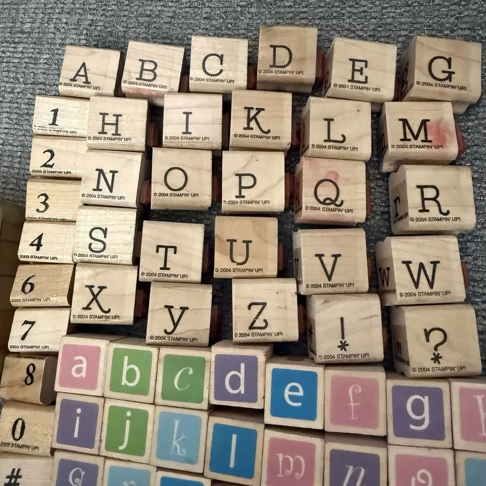 Huge Lot 100+ Wooden Rubber Stamps Alphabet Numbers & Symbols Crafting Stampin